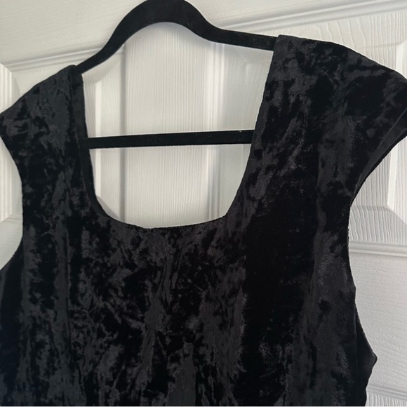 Size 14 Vintage Braemar Black Velvet Wedding Guest Formal Maxi Dress - Picture 2 of 4